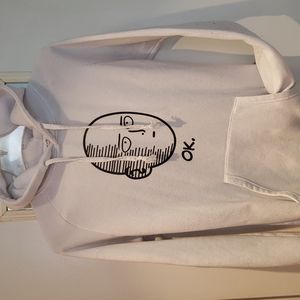 Men's warm hoodie size small with face on it and OK.